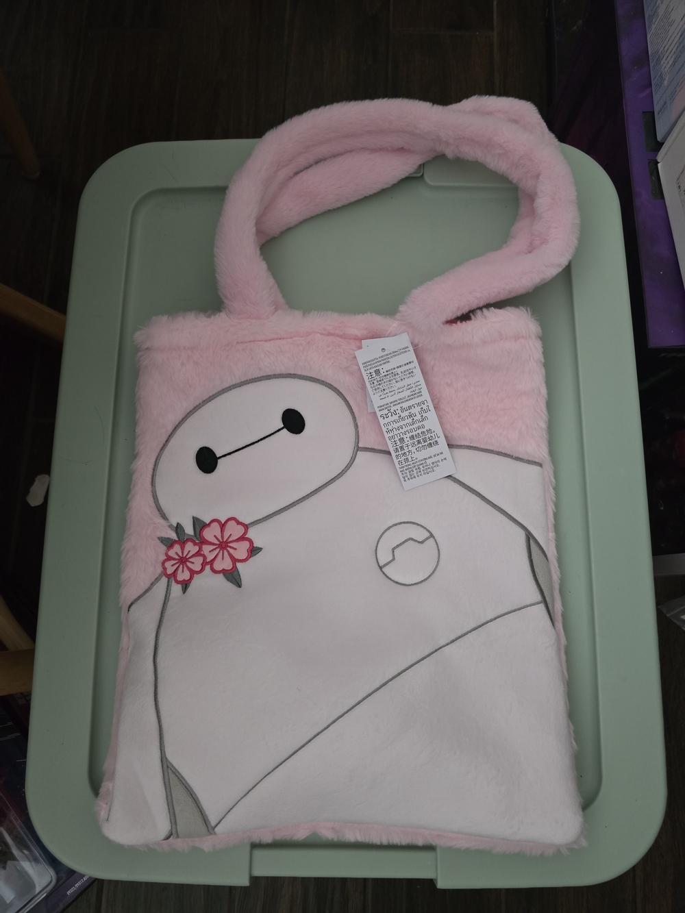 Disney Pink Baymax Plush Tote Bag